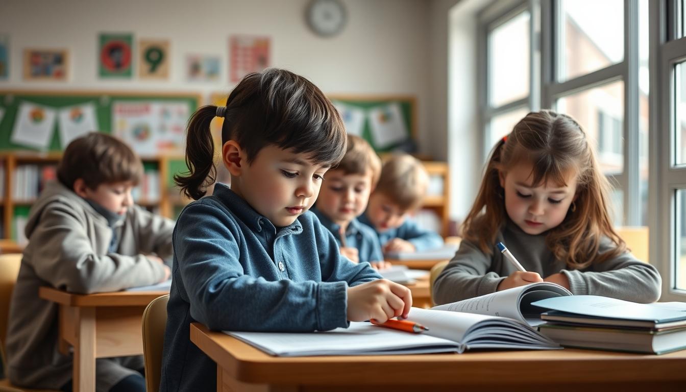 Student using a study guide to organize academic notes